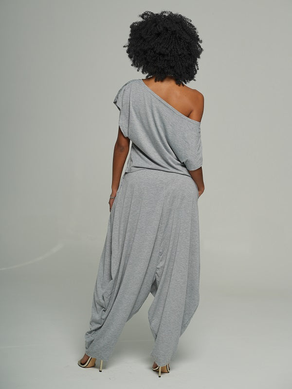 Boat-Neck Tee & Slouchy Pants Set