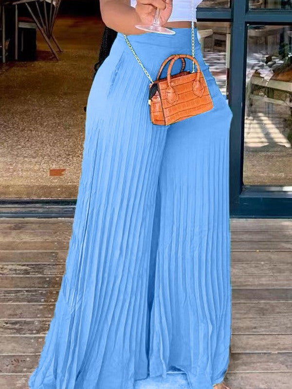 Pleated Wide-Leg Pants