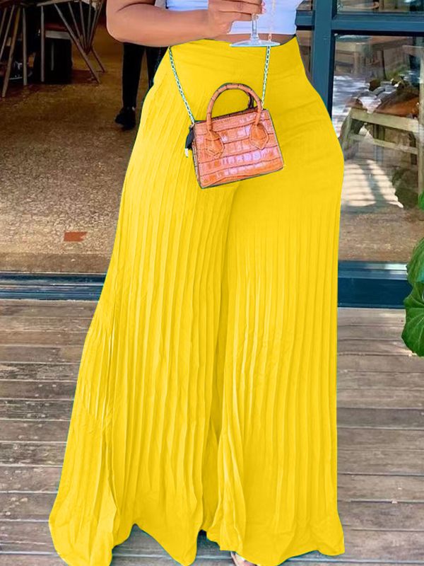 Pleated Wide-Leg Pants