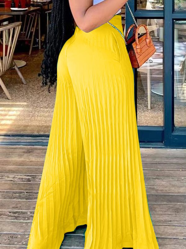 Pleated Wide-Leg Pants