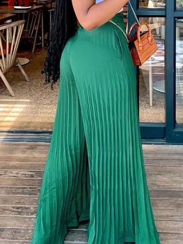 Pleated Wide-Leg Pants