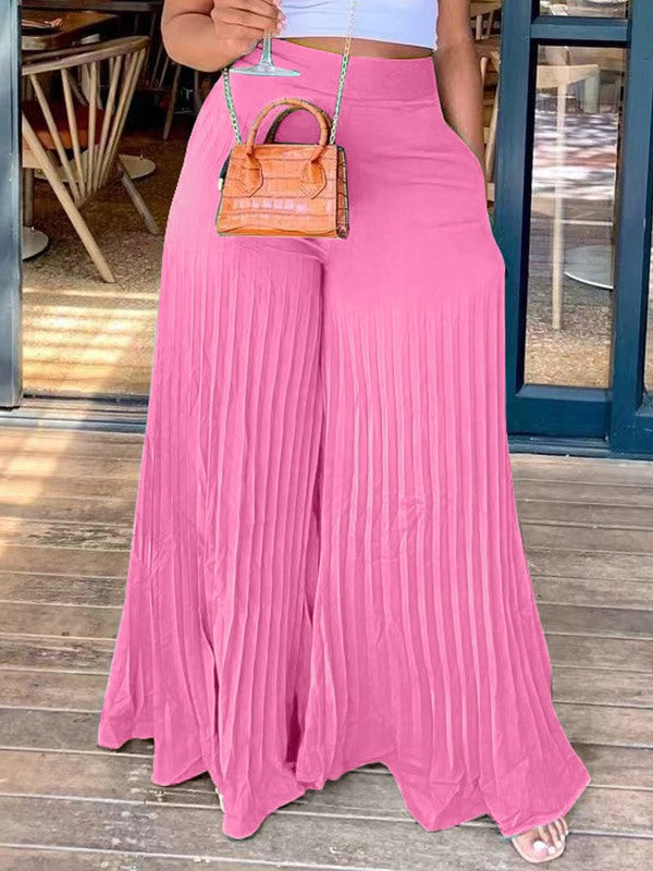 Pleated Wide-Leg Pants