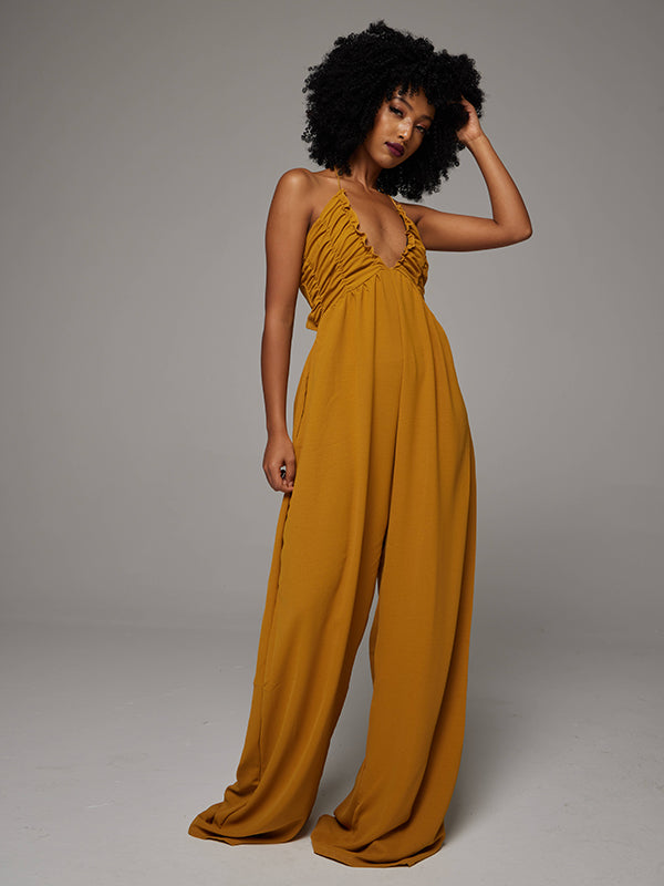 Halter Wide-Leg Jumpsuit