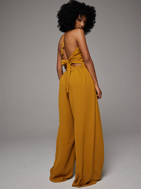 Halter Wide-Leg Jumpsuit