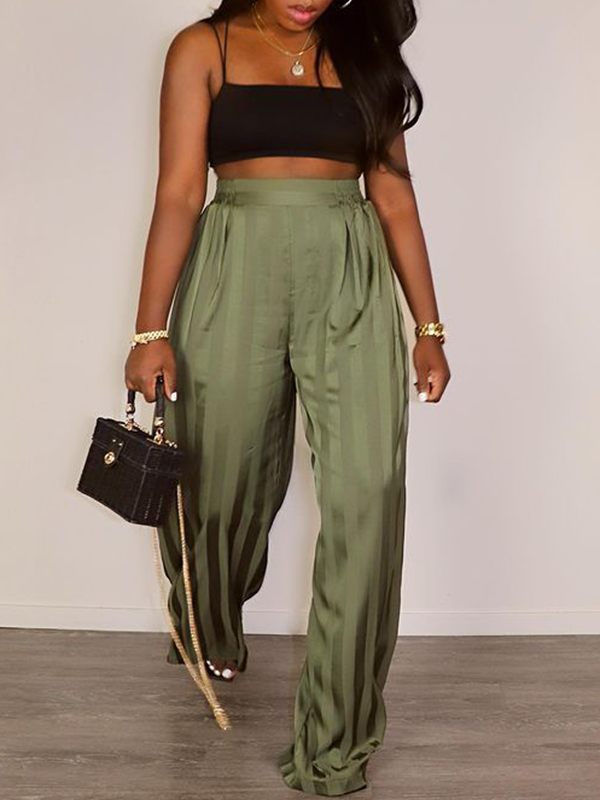 Stripe Wide-Leg Pants -- sold out