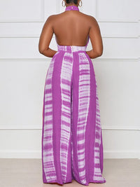 Printed Halter Wide-Leg Jumpsuit -- sold out
