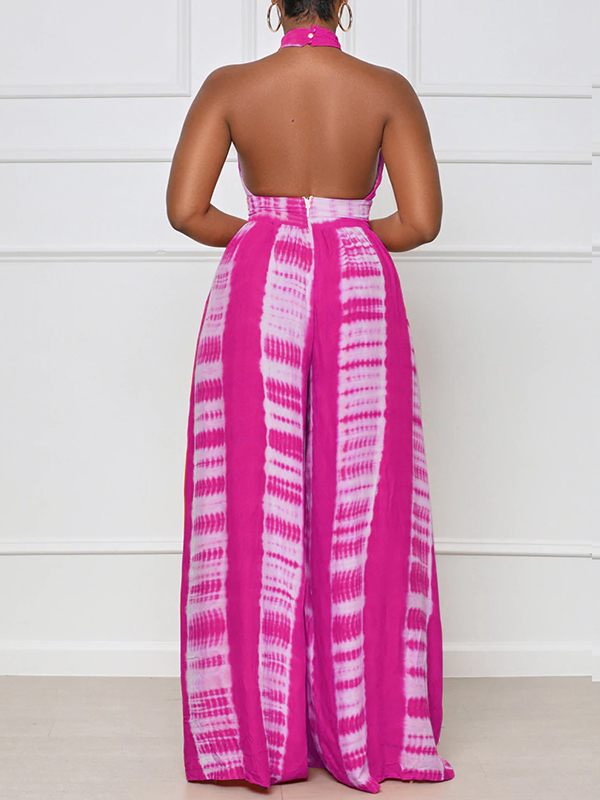 Printed Halter Wide-Leg Jumpsuit -- sold out