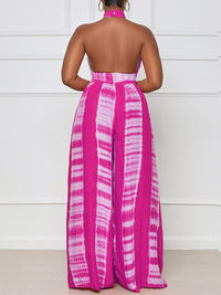 Printed Halter Wide-Leg Jumpsuit -- sold out