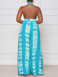 Printed Halter Wide-Leg Jumpsuit -- sold out
