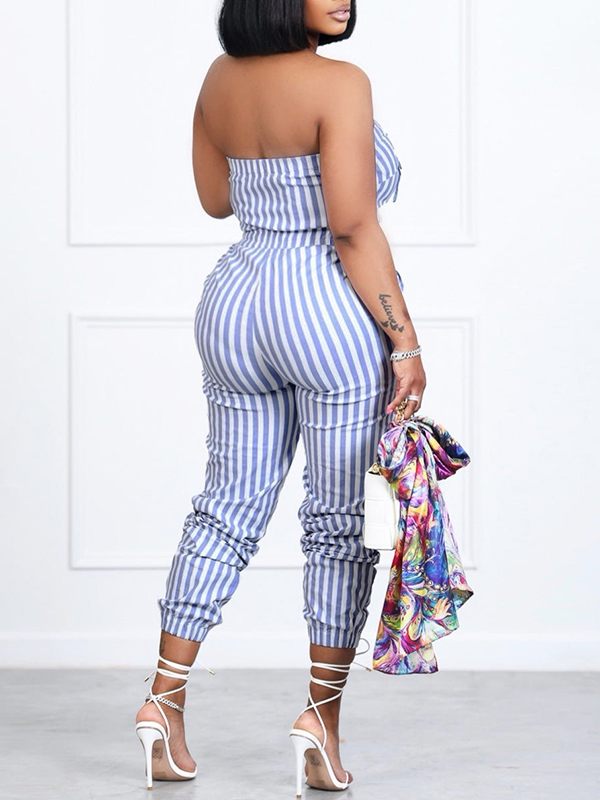 Stripe Cargo Jumpsuit
