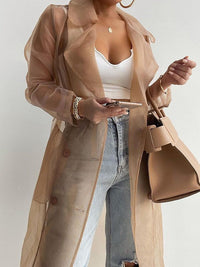 Belted Tulle Duster