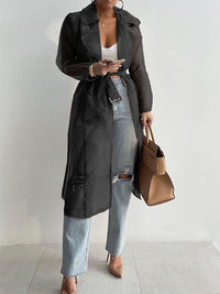 Belted Tulle Duster