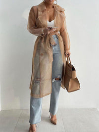 Belted Tulle Duster