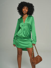 Draped Shirt Dress