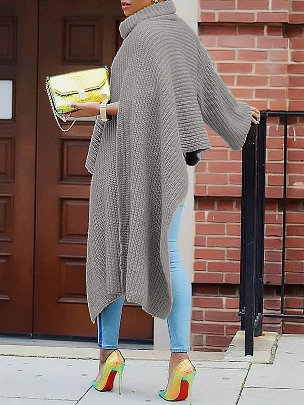 Knit Turtleneck Cape Top