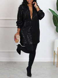 Sequin Shirt Dress