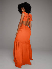 Frilled V-Neck Maxi Dress -- sold out