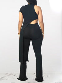 Solid Asymmetric Top & Pants Set