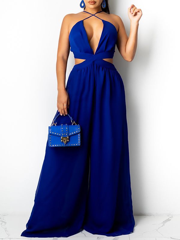 Chiffon Wide-Leg Jumpsuit