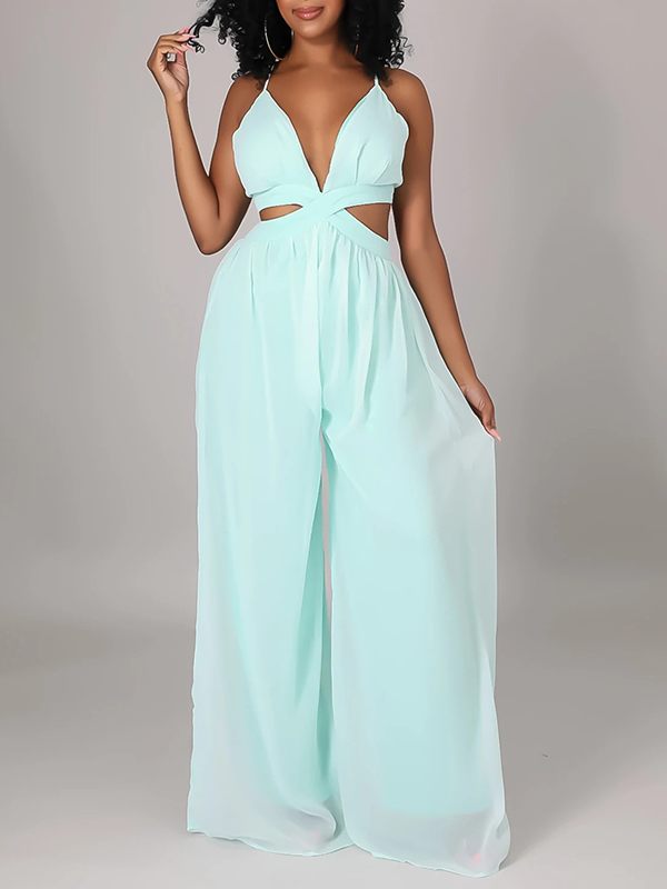 Chiffon Wide-Leg Jumpsuit