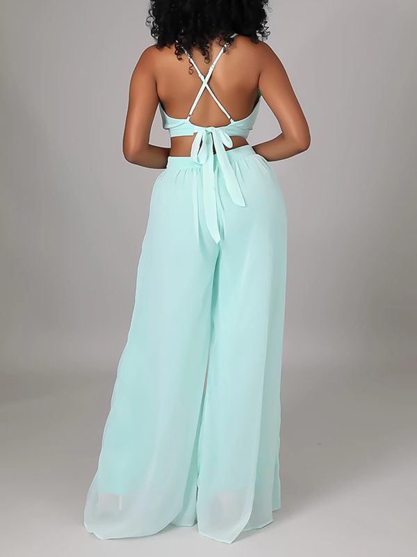 Chiffon Wide-Leg Jumpsuit