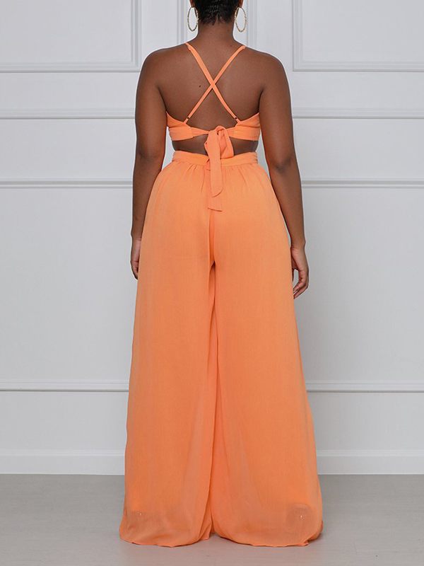 Chiffon Wide-Leg Jumpsuit