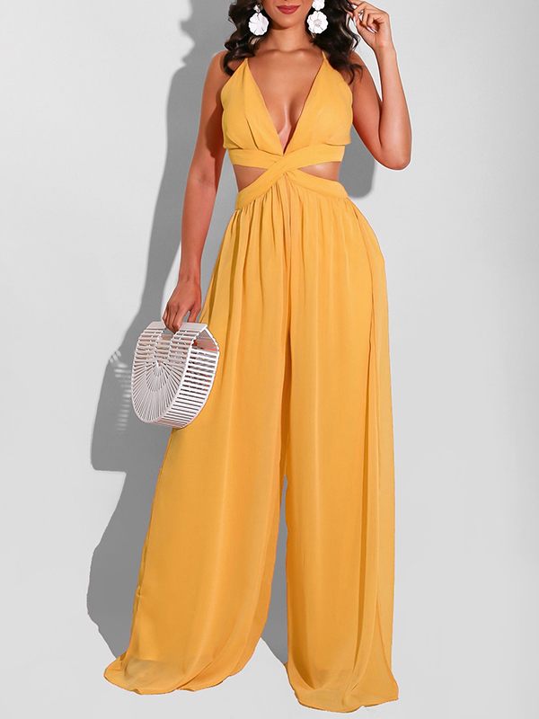 Chiffon Wide-Leg Jumpsuit