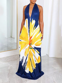 Floral Halter Maxi Dress