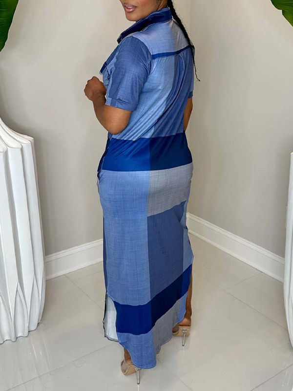 Colorblock Shirt Dress