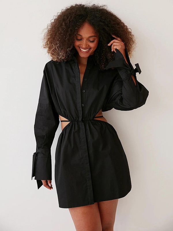 Cutout Shirt Dress -- sold out