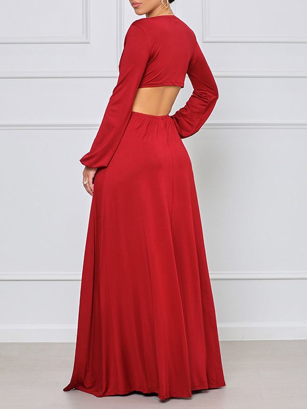 Plunge Cutout Maxi Dress