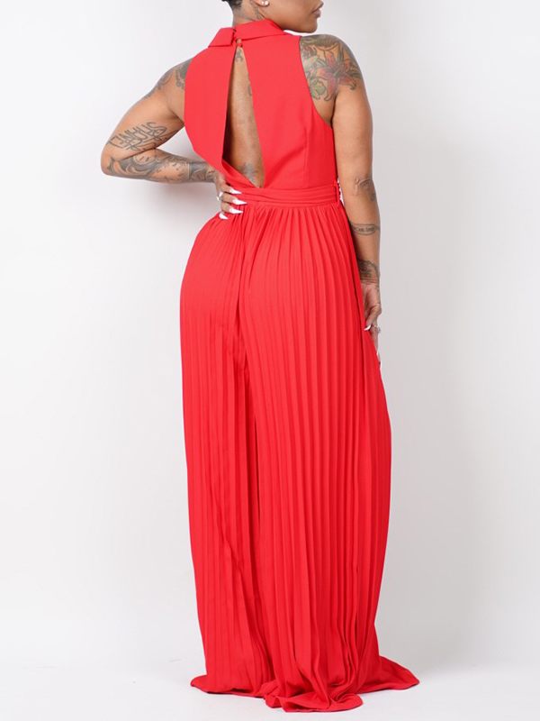 Sleeveless Pleated Jumpsuit