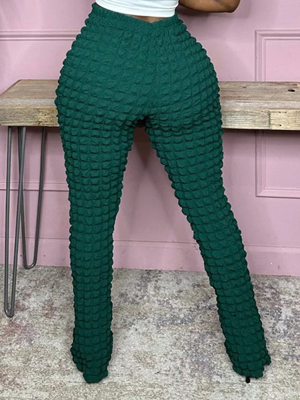 Solid Textured Pants
