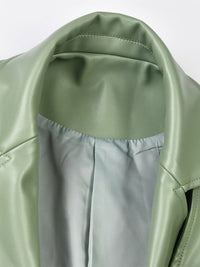 Tied Faux-Leather Blazer