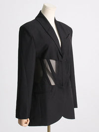 Sheer Combo Blazer
