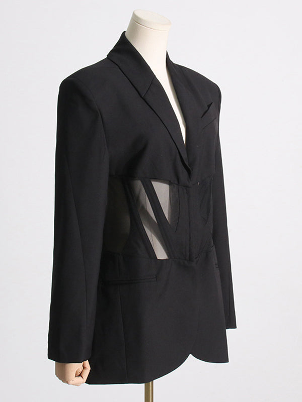 Sheer Combo Blazer