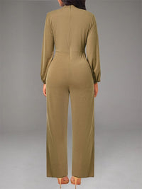 Solid Drawstring Jumpsuit