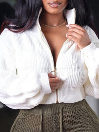 Zip-Front Sweater Jacket