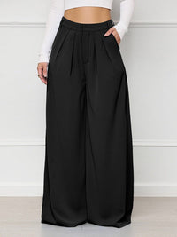 Solid Wide-Leg Pants