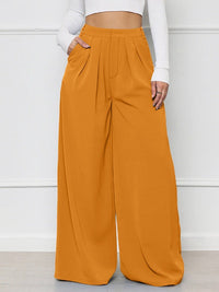 Solid Wide-Leg Pants