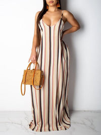 Stripe V-Neck Cami Dress