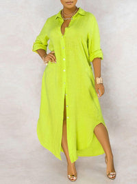 Tabbed Sleeve Shirt Dress