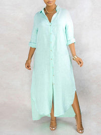 Tabbed Sleeve Shirt Dress