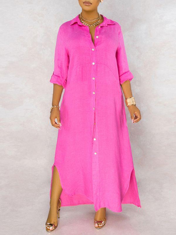 Tabbed Sleeve Shirt Dress