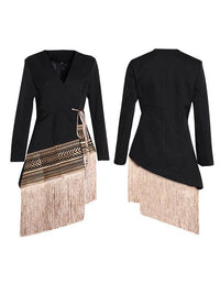 Fringe Combo Embroidered Blazer