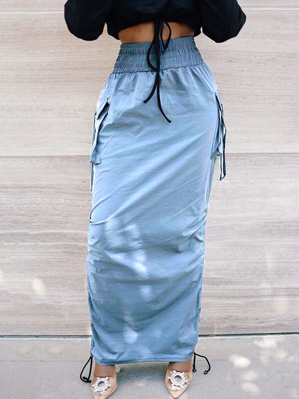 High-Waist Cargo Skirt