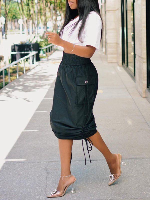 High-Waist Cargo Skirt
