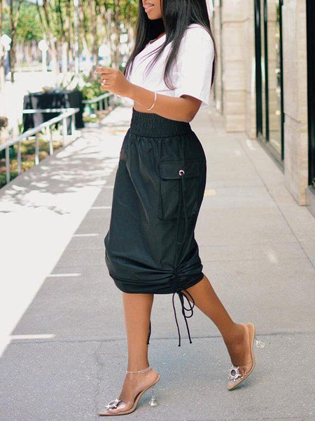 High-Waist Cargo Skirt