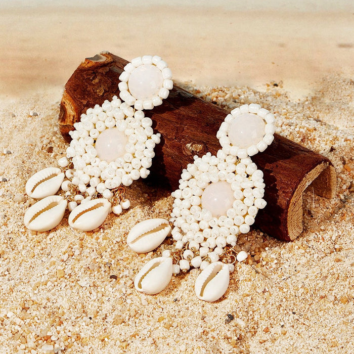 Beads Shell Drop Earrings