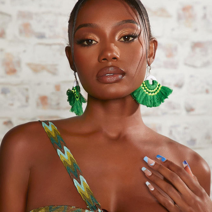 Macrame Green Earrings